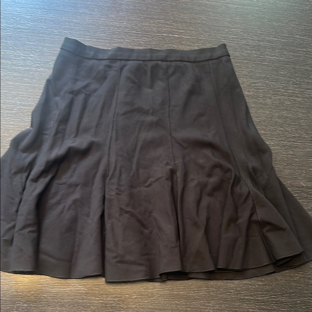 Halston Heritage Black Mini Skater Skirt with Pleats